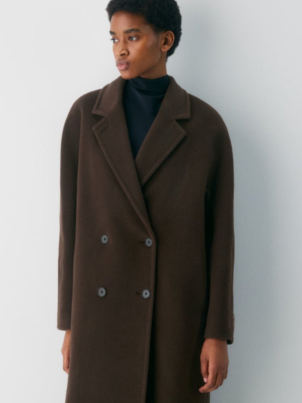 Aritzia Babaton The Slouch Coat Italian Camel Wool Brown Size L Retail $375.00 - Picture 11 of 16